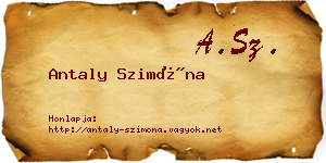 Antaly Szimóna névjegykártya